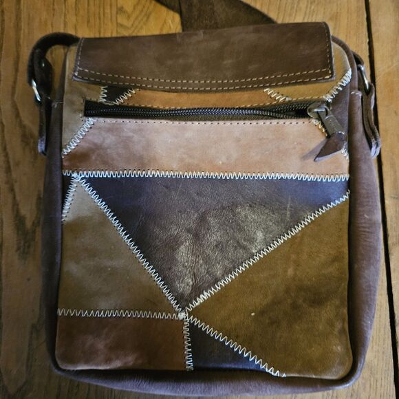 Patchwork Suede Leather Purse Crossbody Small Crossbody Bag Multicolor - Picture 6 of 11